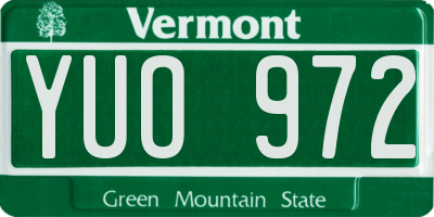 VT license plate YUO972