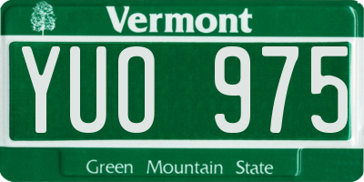 VT license plate YUO975
