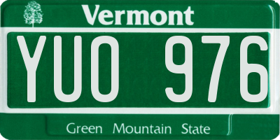 VT license plate YUO976