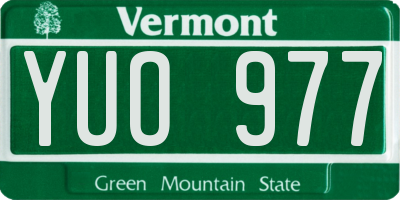 VT license plate YUO977