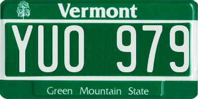 VT license plate YUO979