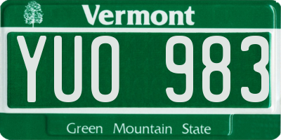 VT license plate YUO983
