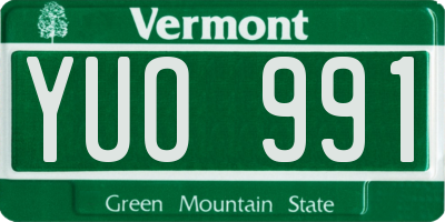 VT license plate YUO991