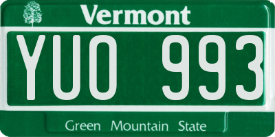VT license plate YUO993