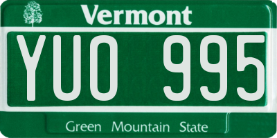 VT license plate YUO995