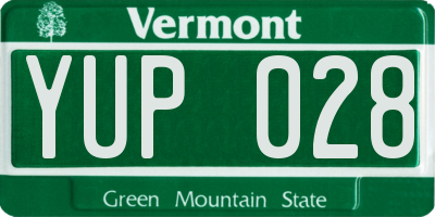 VT license plate YUP028