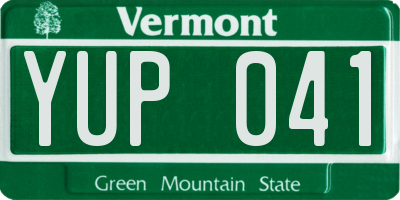 VT license plate YUP041
