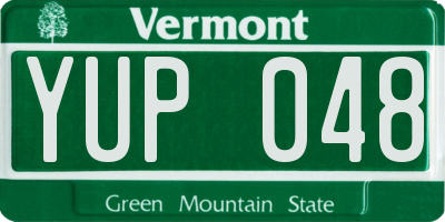 VT license plate YUP048