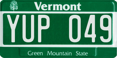 VT license plate YUP049