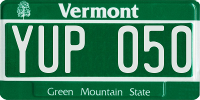 VT license plate YUP050