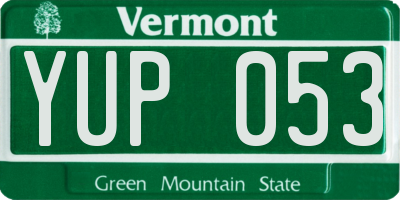 VT license plate YUP053