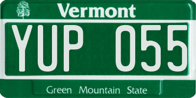 VT license plate YUP055