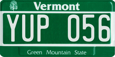 VT license plate YUP056