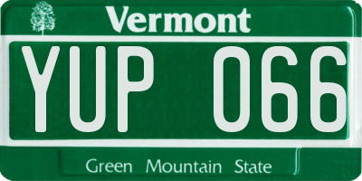 VT license plate YUP066