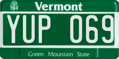 VT license plate YUP069