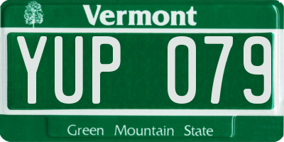 VT license plate YUP079