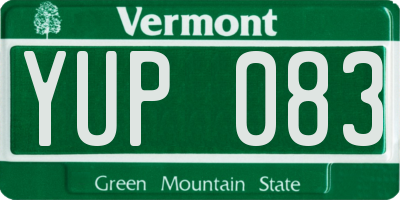 VT license plate YUP083