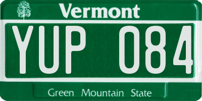 VT license plate YUP084