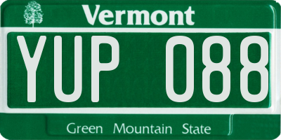 VT license plate YUP088
