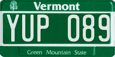 VT license plate YUP089