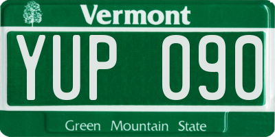 VT license plate YUP090