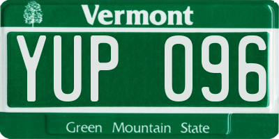 VT license plate YUP096