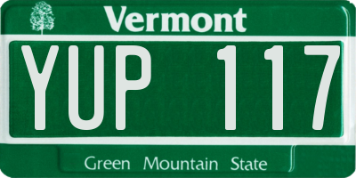 VT license plate YUP117