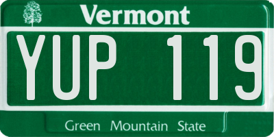 VT license plate YUP119