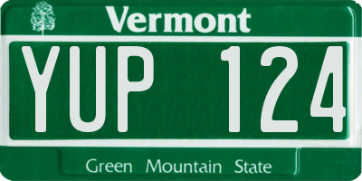 VT license plate YUP124