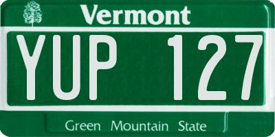 VT license plate YUP127