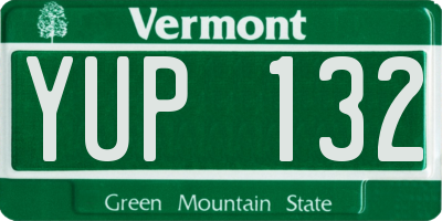 VT license plate YUP132