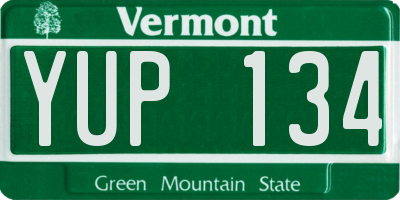 VT license plate YUP134