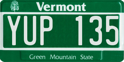 VT license plate YUP135