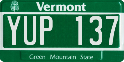 VT license plate YUP137
