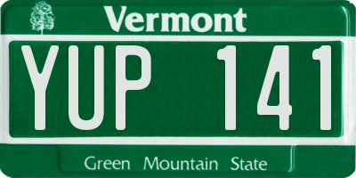 VT license plate YUP141