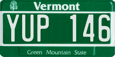 VT license plate YUP146