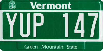 VT license plate YUP147