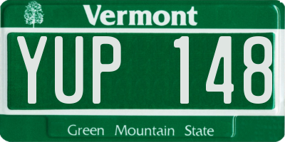 VT license plate YUP148