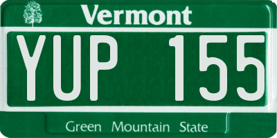 VT license plate YUP155