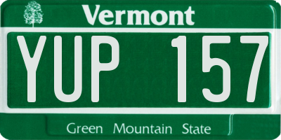 VT license plate YUP157