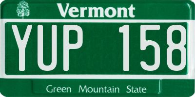VT license plate YUP158