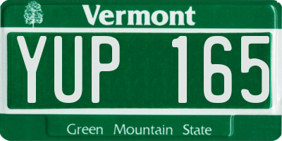 VT license plate YUP165