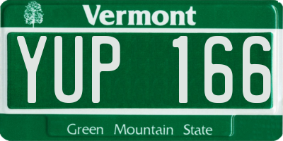 VT license plate YUP166