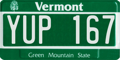 VT license plate YUP167