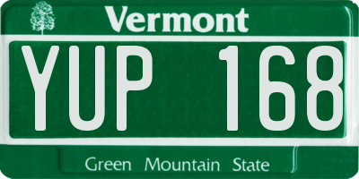 VT license plate YUP168