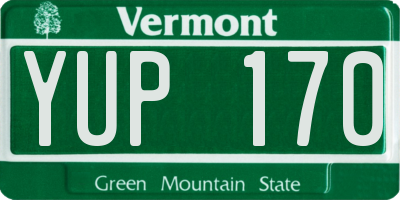 VT license plate YUP170