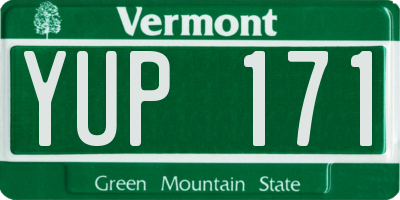 VT license plate YUP171