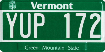 VT license plate YUP172