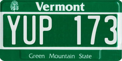 VT license plate YUP173