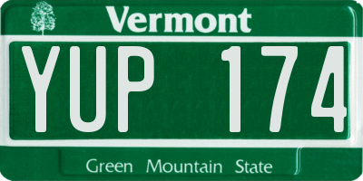 VT license plate YUP174
